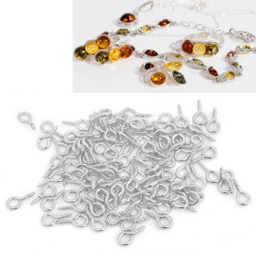 Diy Accessory  Jewelry Findings Accessory 100pcs DIY Metal Screw Eye Pin Drill Hook  Clay Resin Jewelry Findings Accessory Silver