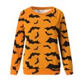 thumbnail image 4 of Liquidation d'Aujourd'hui yoeyez Halloween Chemises pour Femmes Mignon Fantôme Graphique Manches 3/4 T-Shirts Col Rond T-Shirts Décontractés Tunique Ample Chemise Tenues de Vacances Hauts de Festival, 4 of 4