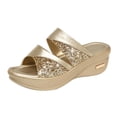 thumbnail image 2 of Dvkptbk Pantoufles pour Femmes Mode Femme Été Uni Bout Ouvert Décontracté Compensées à Plateforme Chaussures Sandales pour Dames Chaussures pour Femmes, 2 of 9