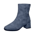 thumbnail image 2 of LSLJS Bottes à Cheville Hautes pour Femmes à Talon Épais et Bout Rond, Bottes Mi-Mollet pour Femmes, Cadeau pour Femmes, 2 of 5
