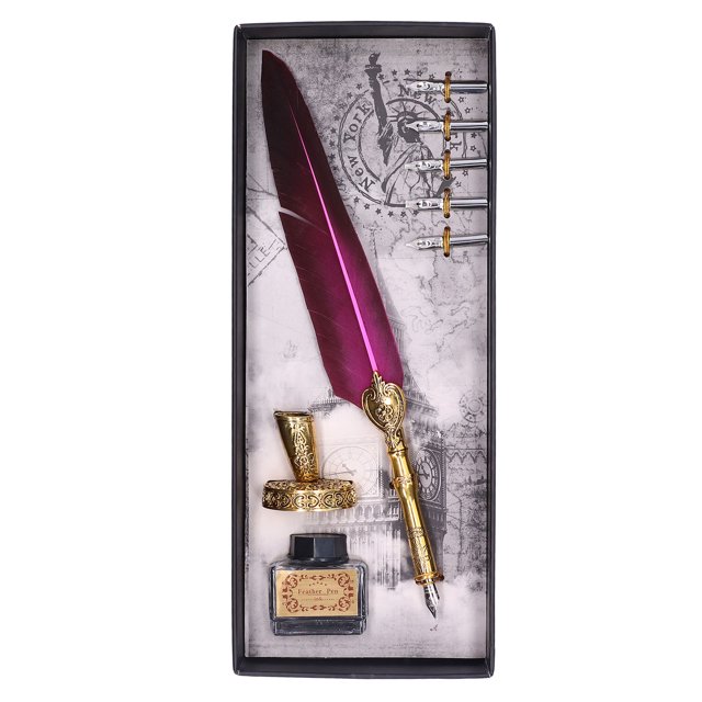 Calligraphy PenFeather Pen Fluent Comfortable Quill Pen Set Quill Pen Eco-Friendly Materials