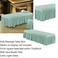 thumbnail image 2 of veasfak Jupe de Table de Massage SPA Housse de Lit de Beauté Lin Cantonnière Drap Vert Pâle, 2 of 6