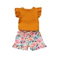 thumbnail image 2 of FOCUSNORM Ensemble de Vêtements 2PCS pour Bébé Fille + Ensemble de Shorts à Imprimé Floral, 2 of 10
