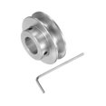 thumbnail image 3 of Unique Bargains Single Groove Pulley 12mm Fixed Bore 40mm Outer Diameter Aluminum Alloy for Drilling Machine 6mm PU Round Belt, 3 of 5