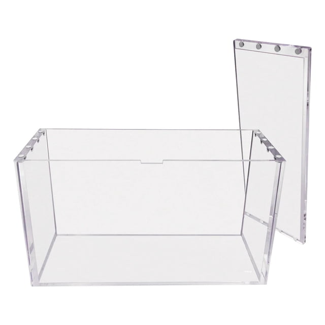 Ultra PRO Présentoir de Boîte de Renfort en Acrylique pour Magic : The Gathering avec un Étui Rectangulaire Transparent en Acrylique et un Dessus Amovible Fixé par Huit Aimants, Protégé contre les UV et Sans Acide, Conçu pour Afficher et Protéger les Boîtes de Renfort Magic : The Gathering standard, Incluant des Pieds en Caoutchouc en Option et un Chiffon de Nettoyage.