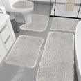 thumbnail image 4 of Dvkptbk Solid Color Bath Mats 5 Set Bathroom Rugs For 5 Pcs Toilet Mats Universal Soft Longhair Water Absorption Non-Slip Thick Machine Washable Easy To Dry Dark Color, 4 of 7
