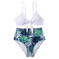 thumbnail image 2 of Womens High Waisted Bikini Set Tie Knot High Waisted Two Piece Swimsuits Bathing Suits, 2 of 5