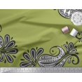 thumbnail image 2 of Soimoi Green Moss Georgette Fabric Geomertic & Paisley Print Sewing Fabric Yard 42 Inch Wide, 2 of 3