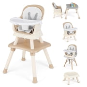 OLAKIDS 8 in 1 Baby High Chair, Convertible Highchair for Babies and Toddlers, Infant Dining Booster Seat, Building Block Table, Kids Stool Table Chair Set with Removable Tray