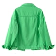 thumbnail image 4 of CEHVOM Women Spring And Warm Solid Long Sleeve Denim Jacket Outerwear Clearance, 4 of 4