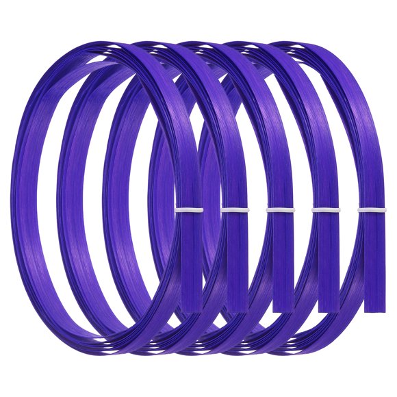 Unique Bargains Bandes de Bambou pour Tissage 7/16 Pieds x 10 Pieds Fines Plates en Osier Rotin Canne Roseau, Violet, Lot de 5