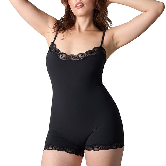 Lace Bodysuit for Women with A Seamless Crotch Design and A Lightly Shaping Body