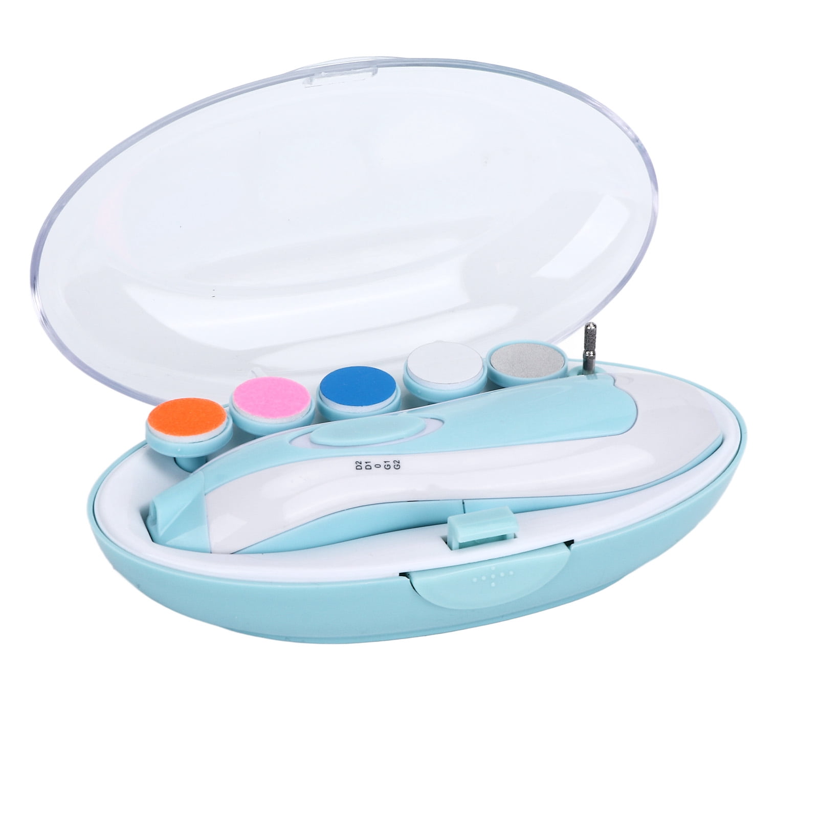 Baby Electric Nail File, Baby Nail Trimmer 6 in 1 LED Light Fine Grinding  For Nails For Baby For Adult Blue,Pink