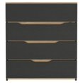 thumbnail image 1 of Atlin Designs Commode de Chambre Moderne à 4 Tiroirs en Bois, Noir/chêne Clair, 1 of 7