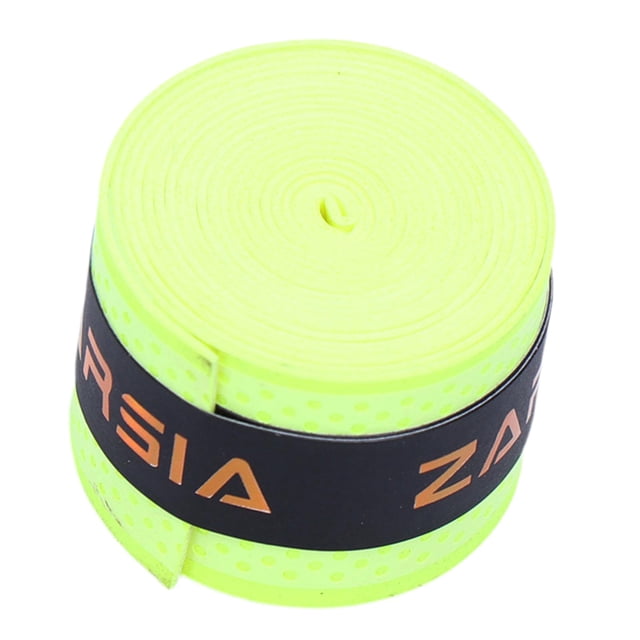 Lipstore Badminton Racket Grip Tape Perforated Soft Sweat Sport Band Tennis Overgrip Tape Fluorescent Yellow