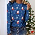 thumbnail image 1 of Chemises pour Femmes Noël Femmes Décontracté Manches Longues Imprimé Col Rond T-Shirt Ample Blouse Hauts Blouses Femmes en Solde, 1 of 5