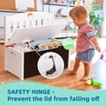thumbnail image 4 of TOOKYLAND Wooden Toy Storage Box - Lift Top Chest and Seating Bench with Lid, Safety Hinge, Blackboard and Stickers, Toy Organizer for Kids 3 Year Old +, 4 of 9