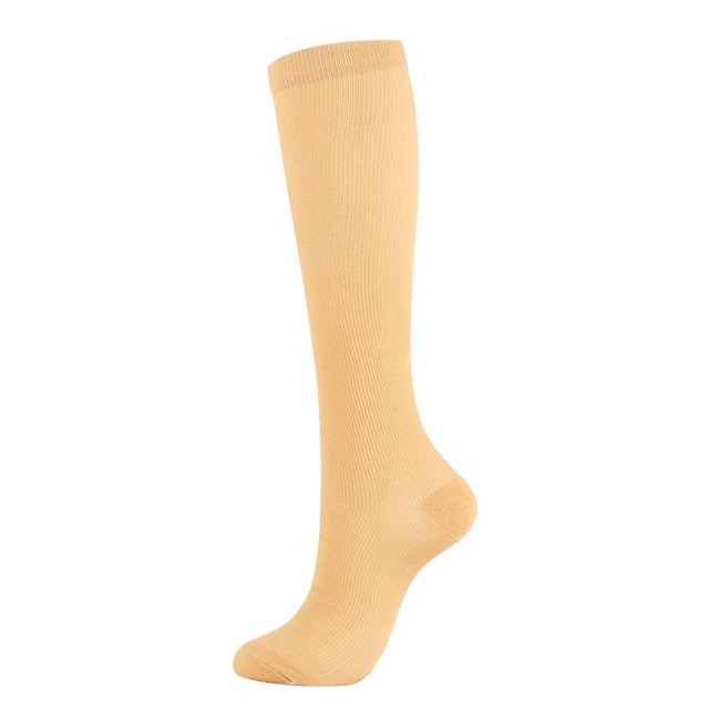 Qudderr Men Women 2 Pairs Compression Socks Knee High Support for Sports Solid Color Long Socks Knee High Compression Socks S-XXL