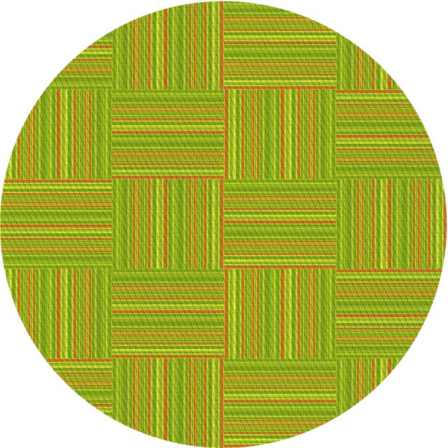 Ahgly Tapis Rond Lavable en Machine Intérieur Transitionnel Jaune Foncé Vert, 8 Pieds Rond