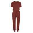 thumbnail image 4 of Timegard Ensembles 2 Pcs pour Femmes Été T-Shirts à Manches Courtes et Pantalons à Cordon avec Poches Ensembles Décontractés Confortables, 4 of 5