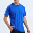 thumbnail image 3 of BOBOGOJP Chemises Classiques à Manches Courtes pour Hommes T-Shirts Doux à Manches Courtes Col Rond Classique Tee-Shirt Basique Décontracté (Bleu,TTG), 3 of 5