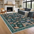 thumbnail image 1 of 8x10 Area Rug Washable Mushroom Rug for Living Room Non Slip Modern Butterfly Large Carpet Non Shed Bedroom Rugs Low Pile Soft Foldable Carpet for Playroom Classroom Dining Room, Black, 1 of 6
