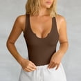 thumbnail image 2 of Yuyuzo Womens Tank Top Deep V Neck Going out Tops Ribbed Knit Stretchy Slim Fitted Tees Summer Basic Sleeveless Shirts, 2 of 7