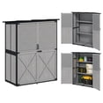 thumbnail image 1 of Outsunny Armoire de Rangement Extérieure, Remise de Jardin en Bois avec 2 Tablettes, Gris, 1 of 10