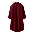 thumbnail image 4 of Weiqiqre Womens Spring Tops Oversized Linen Shirts Blouses Tops Long Sleeve High Low Button Up Shirts, 4 of 4