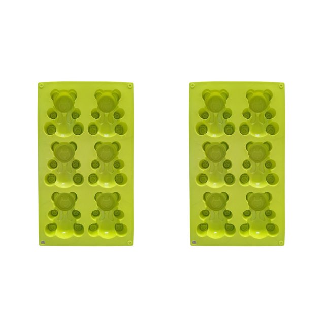 ZheElen 2pcs Molds Animals Cake Silicone Non-Stick Baking Pan Mould Small Bakeware Decorating Tool Cooking Gadget Self-Assembly Green