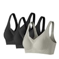thumbnail image 1 of Amzcrzy 3PC Womens Bras Comfortable Supportive Lift Push up Bra Trendy Solid Color Ribbed Seamless T Shirt Bra M, 1 of 5