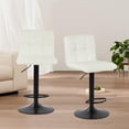 thumbnail image 2 of PU Leather Barstools with Large 41.5cm Base, Height Adjustable Swivel Counter Bar Stools Kitchen Pub Dining Chair with Backrest and Footrest, 2 of 9