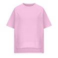thumbnail image 4 of Plebaso T-shirts Surdimensionnés pour Garçons Filles Manches Courtes Décontractés T-Shirts Unis Enfants Col Rond Hauts Légers, 4 of 5