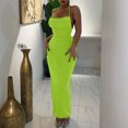 thumbnail image 3 of Birdeem Robe Longue d'Été pour Femmes Couleur Unie Mode Aguichant Dos Ouvert à Lacets Soutien-Gorge Robe à Col Suspendu, 3 of 9
