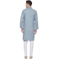 thumbnail image 3 of Kurta Long pour Homme Vêtements Indiens Robe en Coton Brodée Tenue Décontractée (Vert, G), 3 of 5