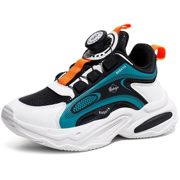 BABAYA Chaussures Athlétiques pour Garçons et Filles, Espadrilles Jogger Faciles à Enfiler avec Boucle Rotative pour Petits et Grands Enfants