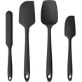 thumbnail image 1 of U-Taste 480°F High Heat Resistant Silicone Spatula Set of 4, BPA-Free Food Grade Kitchen Cooking Baking Mixing One Piece Seamless Flexible Rubber Scraper for Nonstick Cookware (Black), 1 of 9