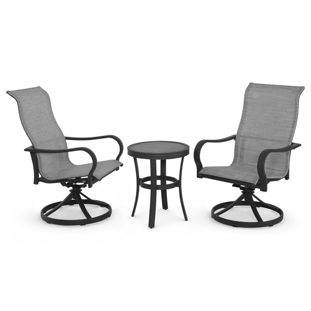 Four Seasons Courtyard Palermo 3 Piece Aluminum Bistro Chair and Table Set