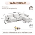 thumbnail image 2 of The Magic Home Canapé Sectionnel Modulaire Convertible en Chenille à 2 Places, Beige, 2 of 12