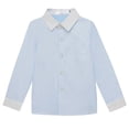 thumbnail image 1 of Penkiiy Chemise Décontractée à Manches Longues pour Tout-Petits, Enfants, Bébés Garçons, Col Rabattu, Mode, 2-3 Ans, Bleu, 1 of 5