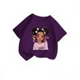 thumbnail image 3 of PMVFHDE T-Shirts pour Fille Jolis Hauts d'Été pour Fille Jolis T-Shirts pour Fille Hauts Filles T-Shirts Graphiques Enfant Filles Joli Graphique Col Rond Manche Courte Tee T-Shirt d'Été Violet,9-10 Ans, 3 of 5