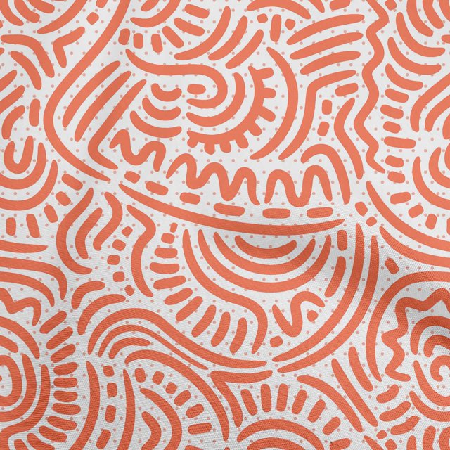 oneOone Rayon Dark Peach Fabric Japanese Fabric For Sewing Printed Craft Fabric By The Yard 56 Inch Wide