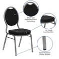 thumbnail image 2 of HERCULES Series Teardrop Back Stacking Banquet Chair in Black Patterned Fabric - Silver Vein Frame, 2 of 9