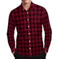 thumbnail image 2 of Timdgard Button down Shirts for Men Fall Plaid Lapel V Neck Long Sleeve Shirts Work Casual Tops, 2 of 8