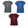 thumbnail image 4 of T-Shirt pour Femmes à Col Rond, Blouse à Manches Courtes, Haut Décontracté à Inscription, T-Shirt à Manches Courtes pour Femmes, Rouge Vin, P, 4 of 7