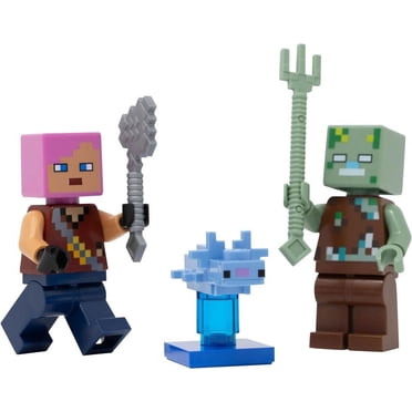 LEGO Minecraft: Adventurer with Drowned and Axolotl Combo Pack - 6+