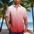 thumbnail image 2 of Pisexur Shirts for Man T Hommes Mode Décontractée Col Rabattu Impression Dégradée Chemise à Manches Courtes Blouse Rouge, m Chemises de Golf Hommes & Chemises Hommes, 2 of 7