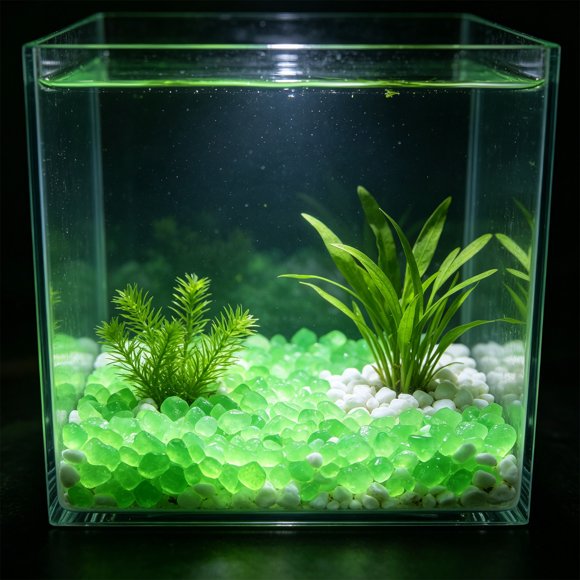 Glowing Pebbles Aquarium Substrate, Xinsrenus 100 Pcs Glow In The Dark Stones Decor, Luminous Pebbles for Aquascaping Fish Tank Vase Gardening, Multicolor Fluorescent Gravel for Night Glowing Effect,
