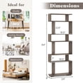 thumbnail image 3 of Costway 6-tier Storage Bookshelf with Anti-toppling Kits, Decorative Room Divider for Study Walnut, 3 of 10