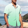 thumbnail image 4 of Pisexur T Shirts for Man , Chemise Décontractée pour Hommes à Col Rabattu Imprimé Manches Courtes Bouton Vert Menthe, TG Chemises de Golf Hommes & Chemises Hommes, 4 of 7